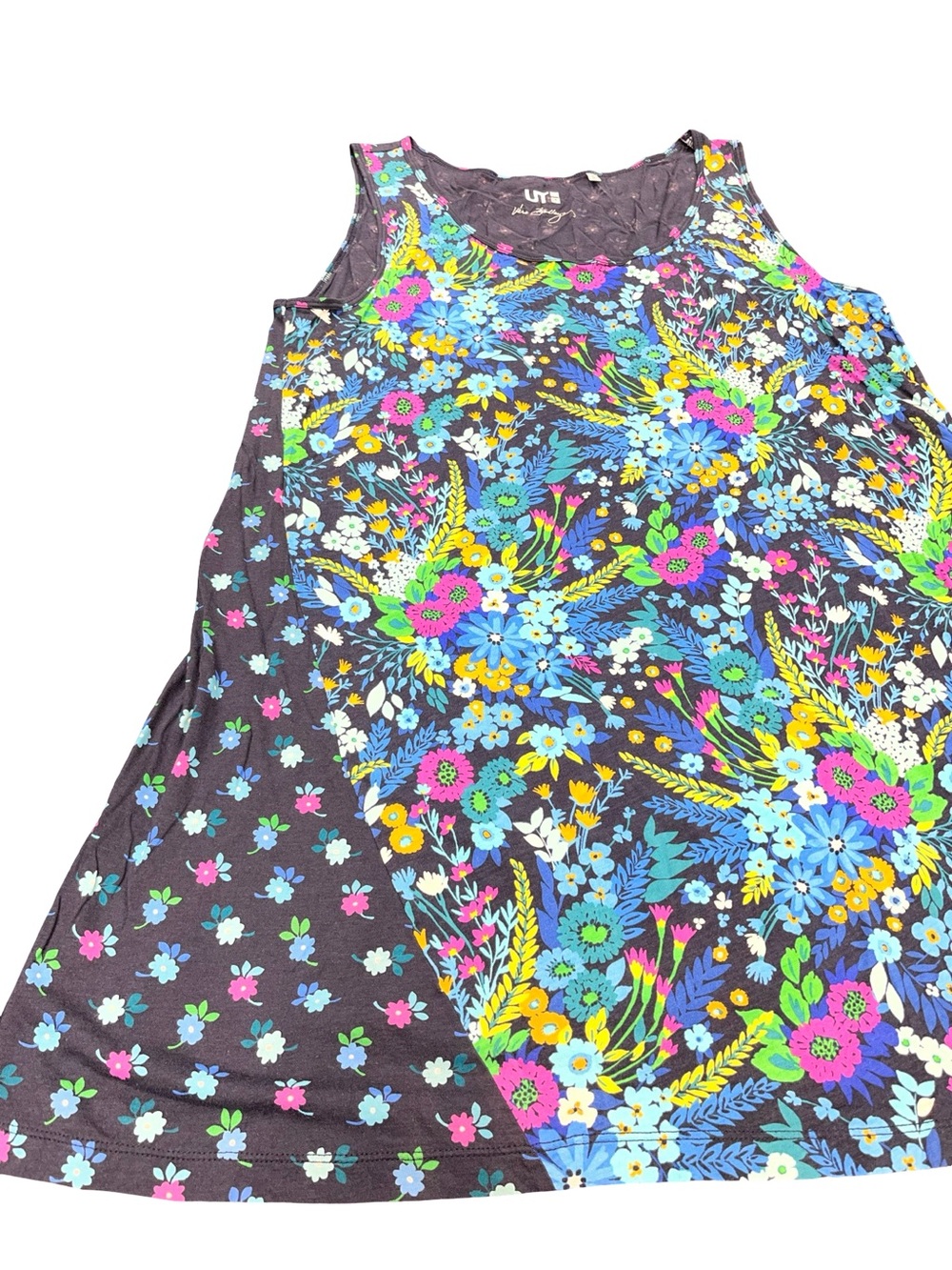 UNIQLO Vera Bradley Sleeveless Tunic Tank Top Size L Vibrant Botanical Pattern - Picture 4 of 10